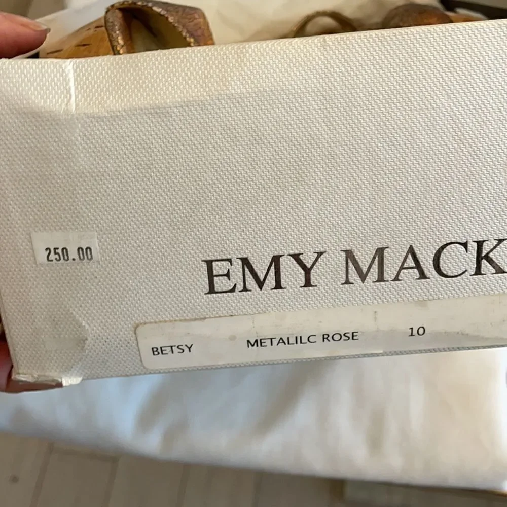 EMY MACK ROSE METALLIC WEDGES.  NEW